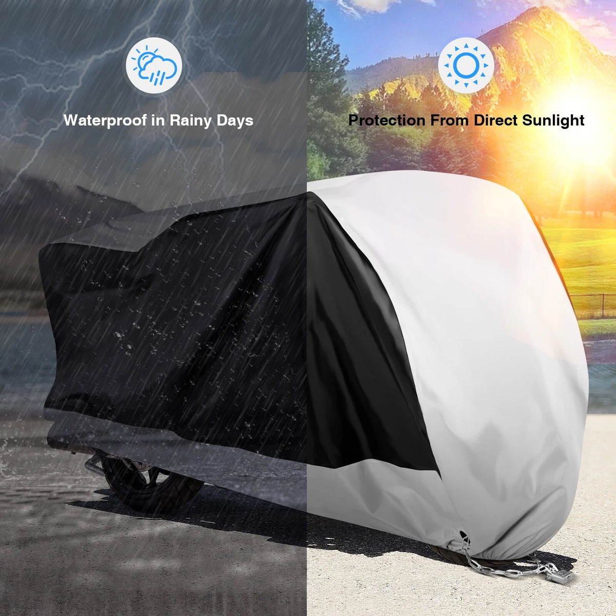 Large Waterproof Motorcycle Cover Heavy Duty for All Models
