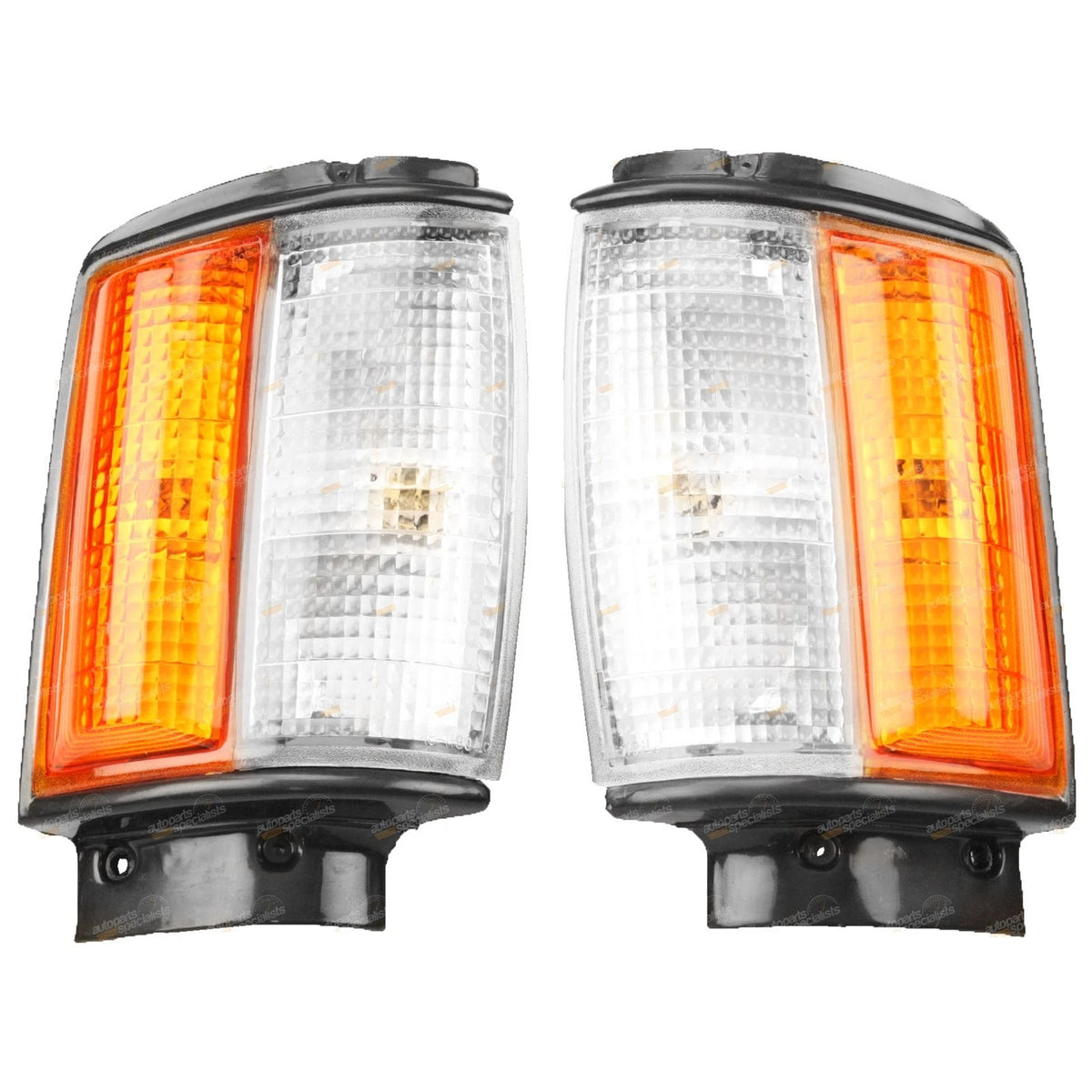 2X Corner Indicator Park Lights Pair w/Black Trim for Toyota Hilux (1983–1988)