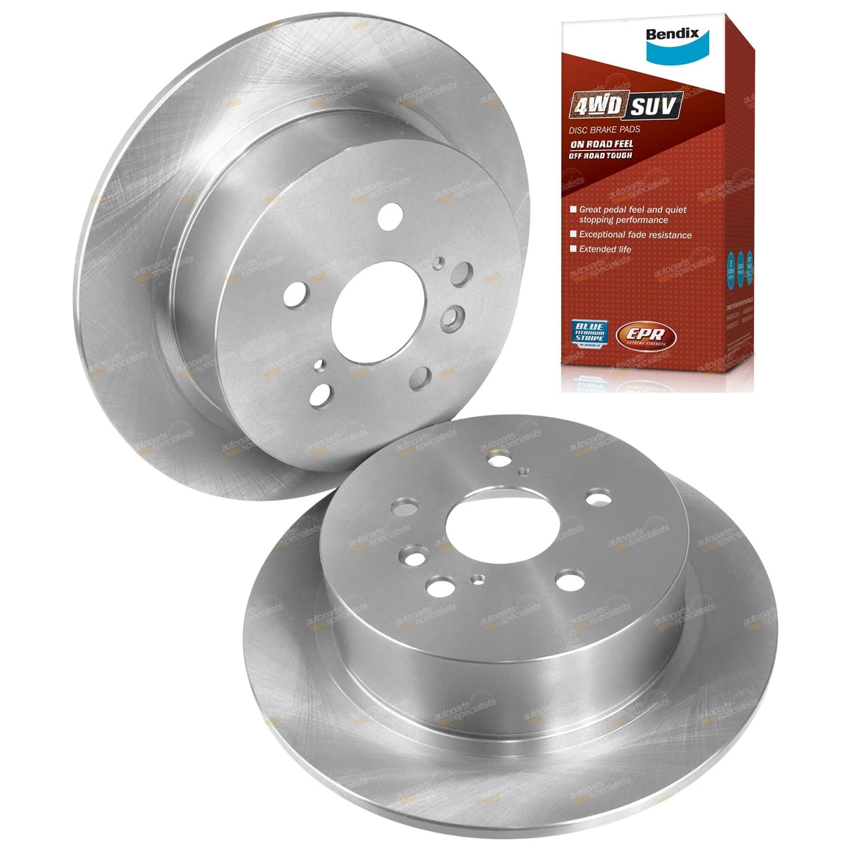 Rear Disc Brake Rotors + Bendix Pads for Toyota Kluger GSU40 GSU45 (2007–2014)
