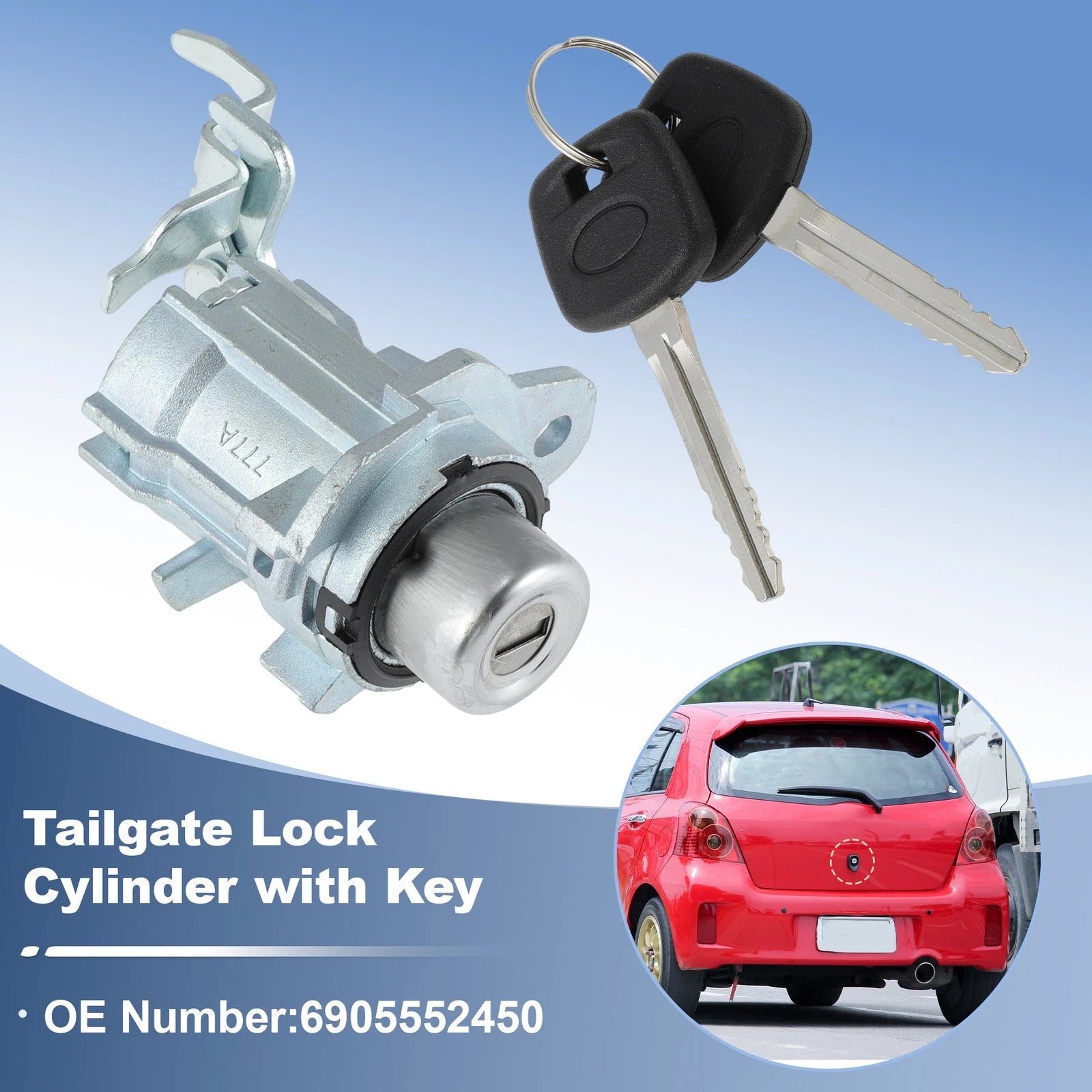Trunk Door Lock Cylinder Kit with Keys for Toyota Yaris (2007–2011)