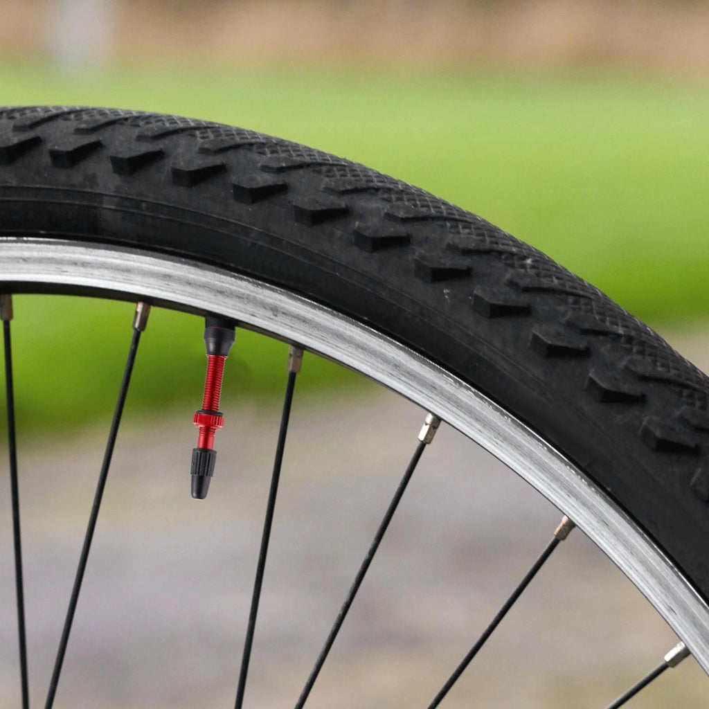 55mm Tubeless Valve Stem French Type Replacement for Bike (Red)