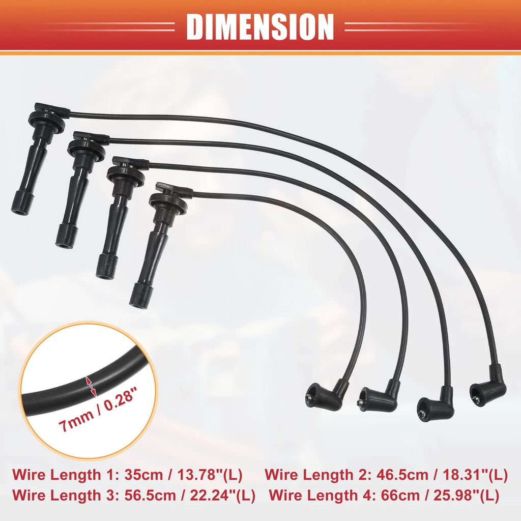 Spark Plug Wire Ignition Coil Cable Set for Honda CR-V (1997–2001)