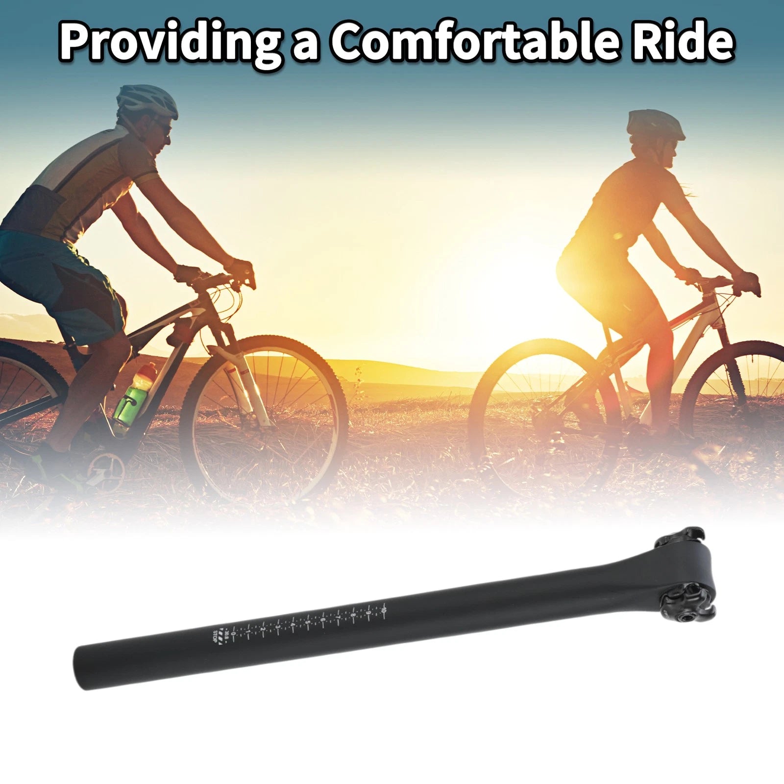 Seat Post 30.8x400mm Replacement Lightweight for Bike Universal Carbon Fiber