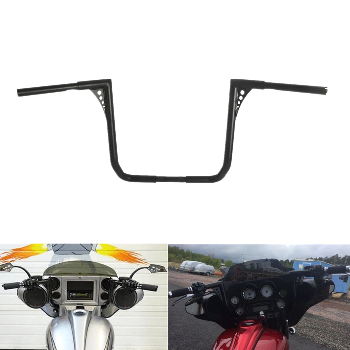 1-1/4" Ape Hanger Handlebars for Harley Dresser/Bagger/Touring (Fits 18")