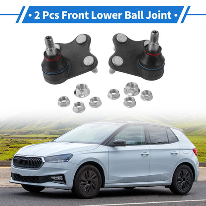 2X Front Lower Ball Joints for Skoda Fabia (2005–2014) No. 6R0407365A/6R0407366A