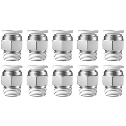10 PC802 Threaded Connectors for PU Hose Connections