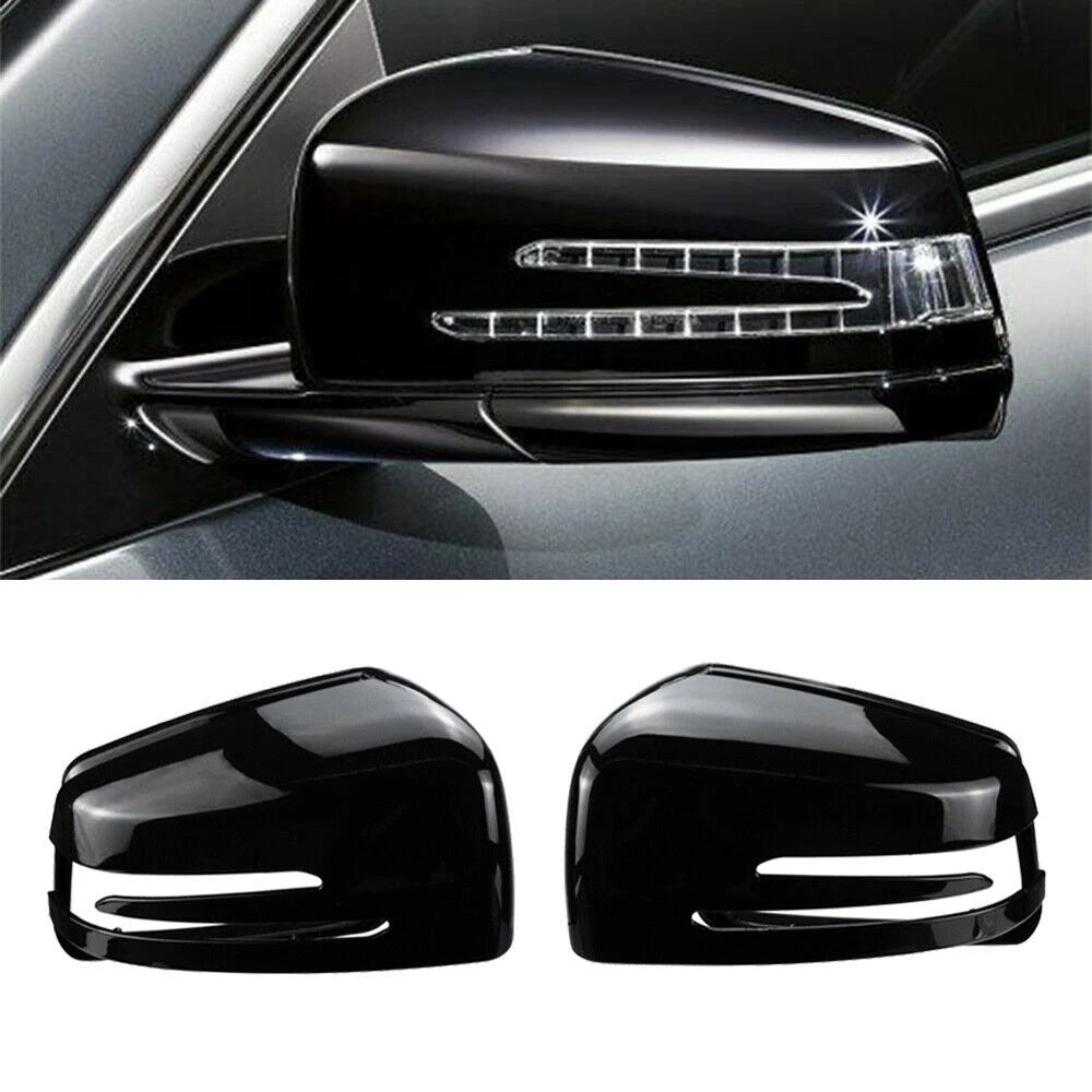Gloss Black Mirror Cover Cap for Mercedes Benz W204 W212 W176 W246 W117 X156 (2010–2019)