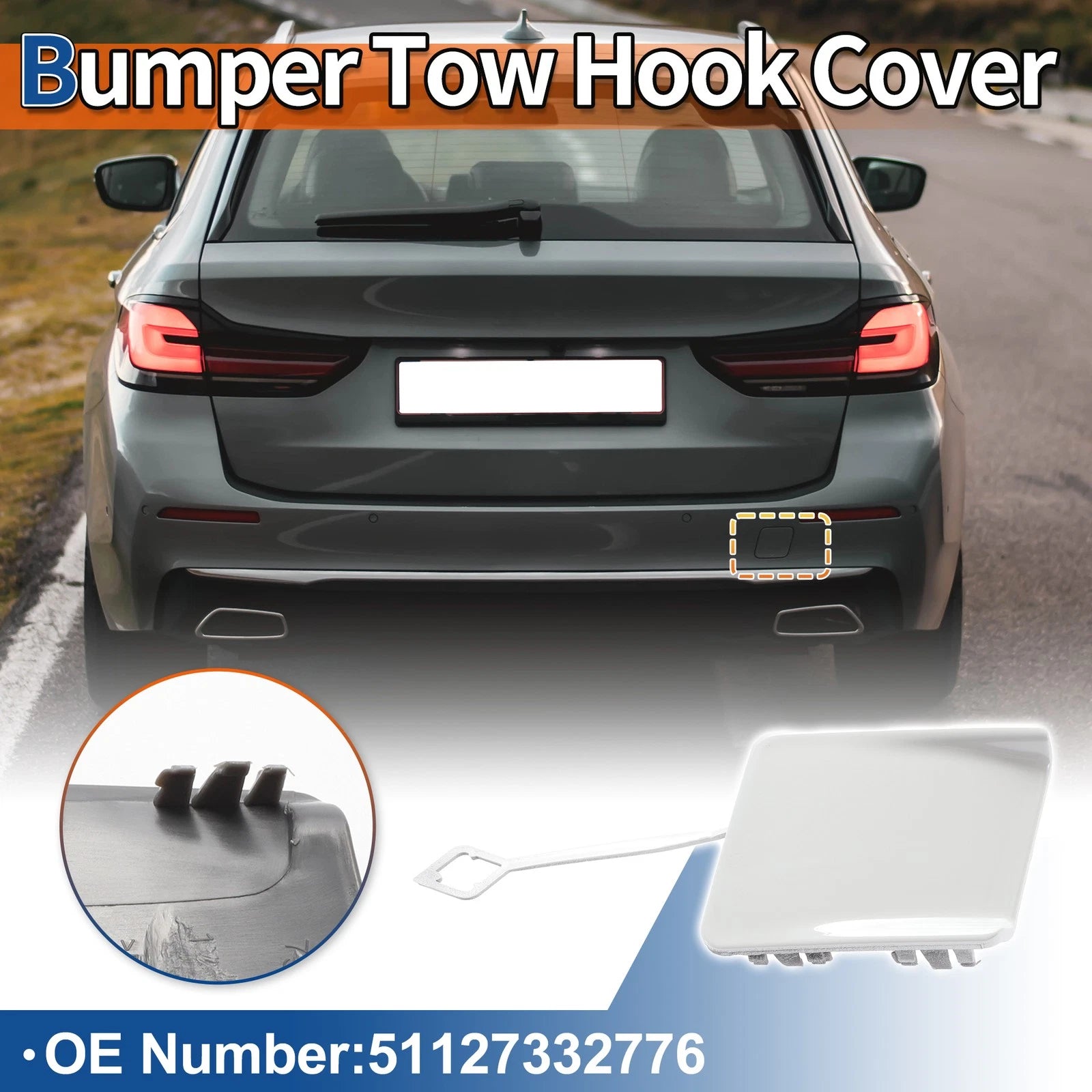 Rear Tow Hook Cover Replacement for BMW 5-Series F10 (2011–2016)