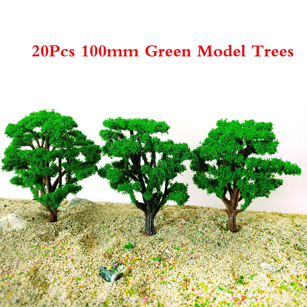 20pcs 10cm Model Trees Train Railroad Wargame Park Landscape Scenery 1:100 Scale