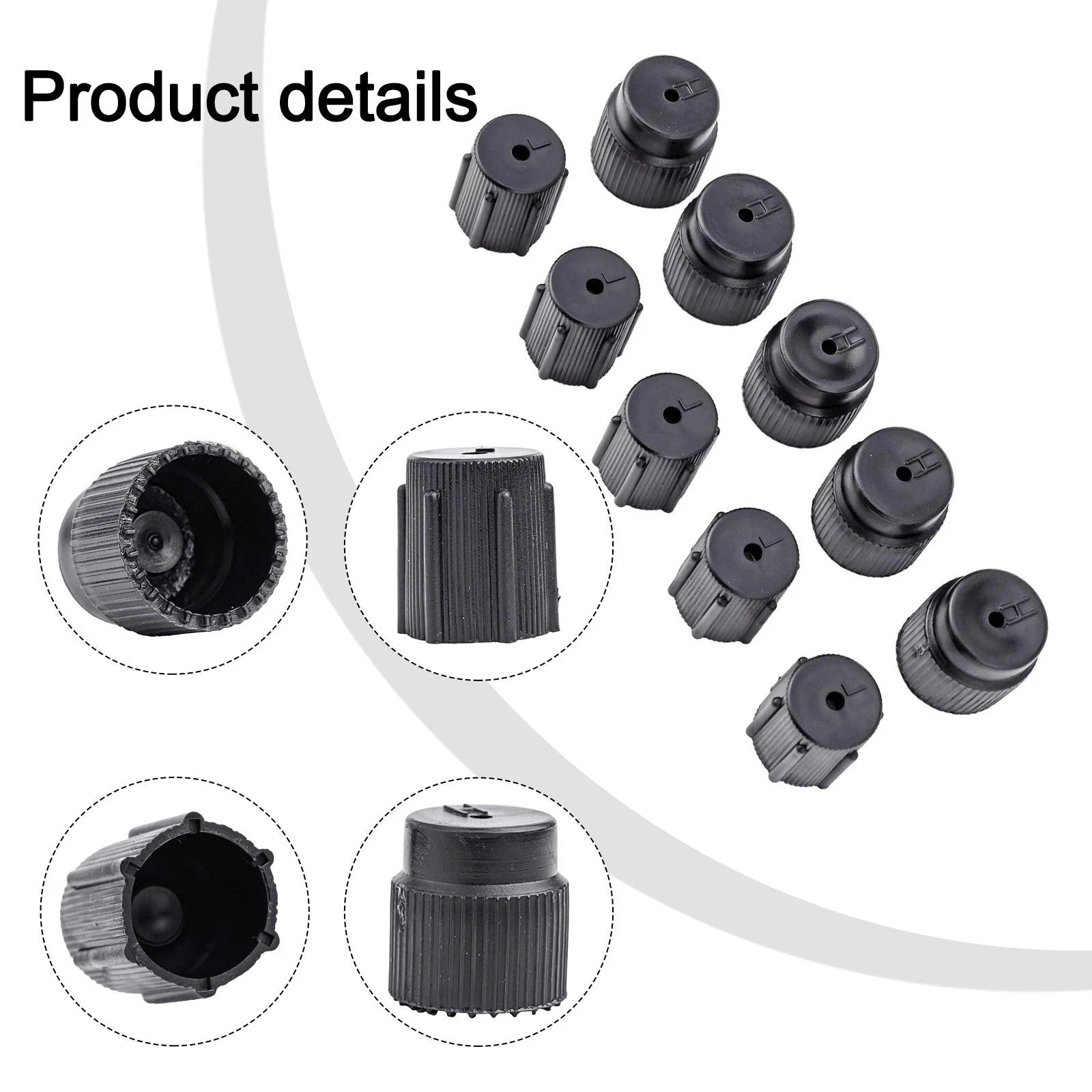 10Pcs A/C Valve Cap for Universal Applications (Pressure H&L)