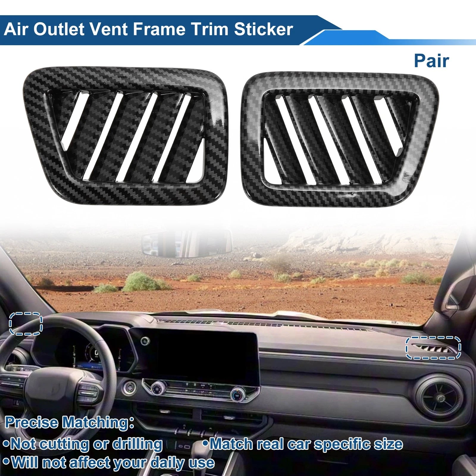 Center Console Air Vent Cover Trim Kit Dashboard Front Left Right for Jeep (2011–2018)