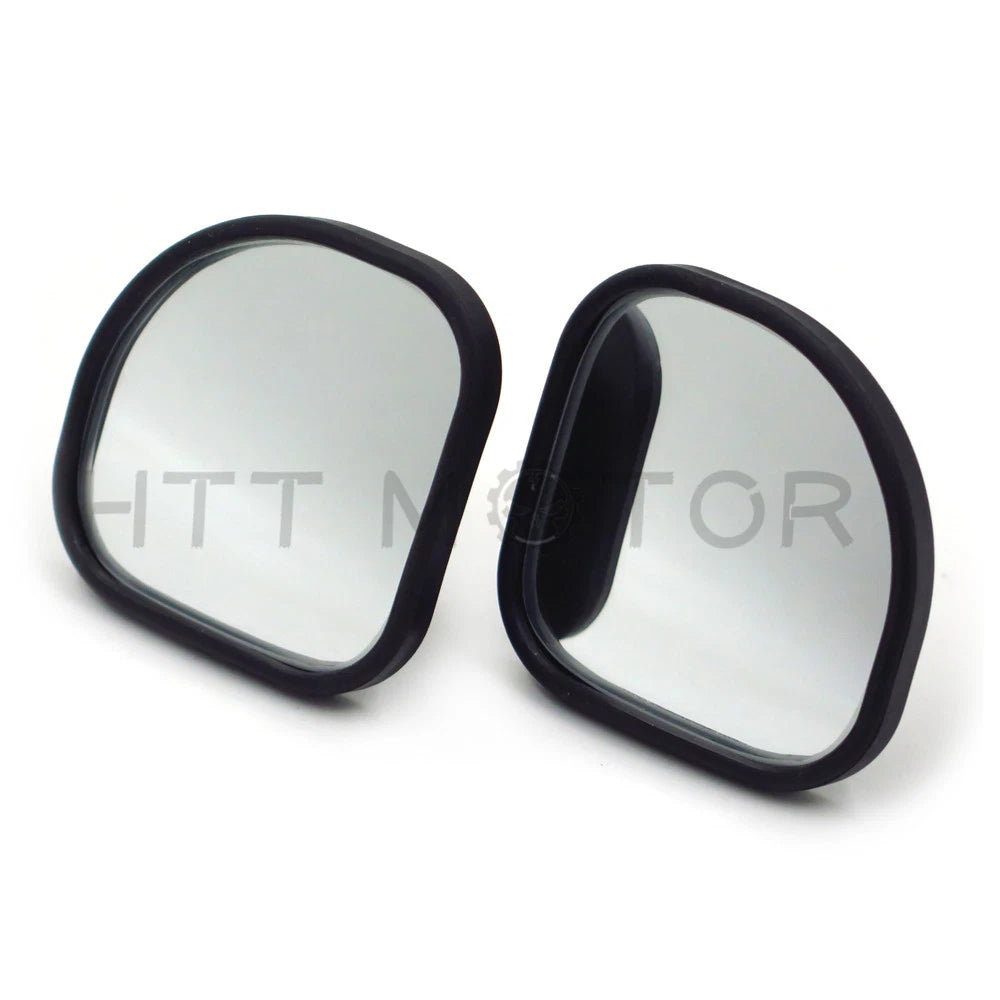 2X 360° Fan Shaped Blind Spot Round Stick-On Side View Mirror for Auto