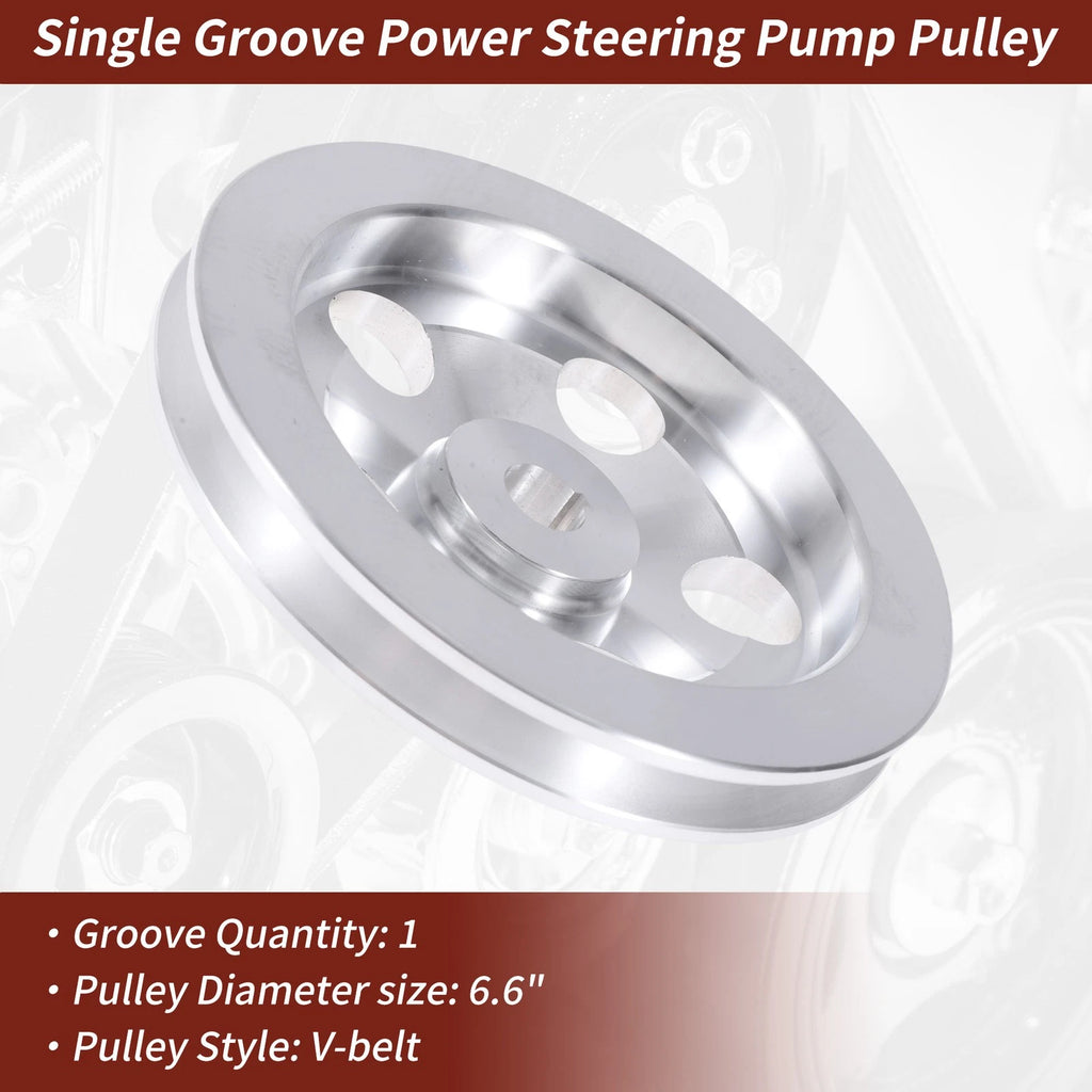 Power Steering Pump Pulley 1 Groove Replacement for Chevy SBC 350 Engine (1950–1970)