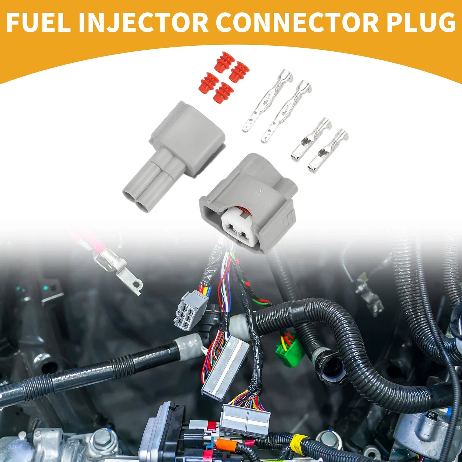 2 Pin Fuel Injector Connector Plug Replacement for Toyota (2000–2020)