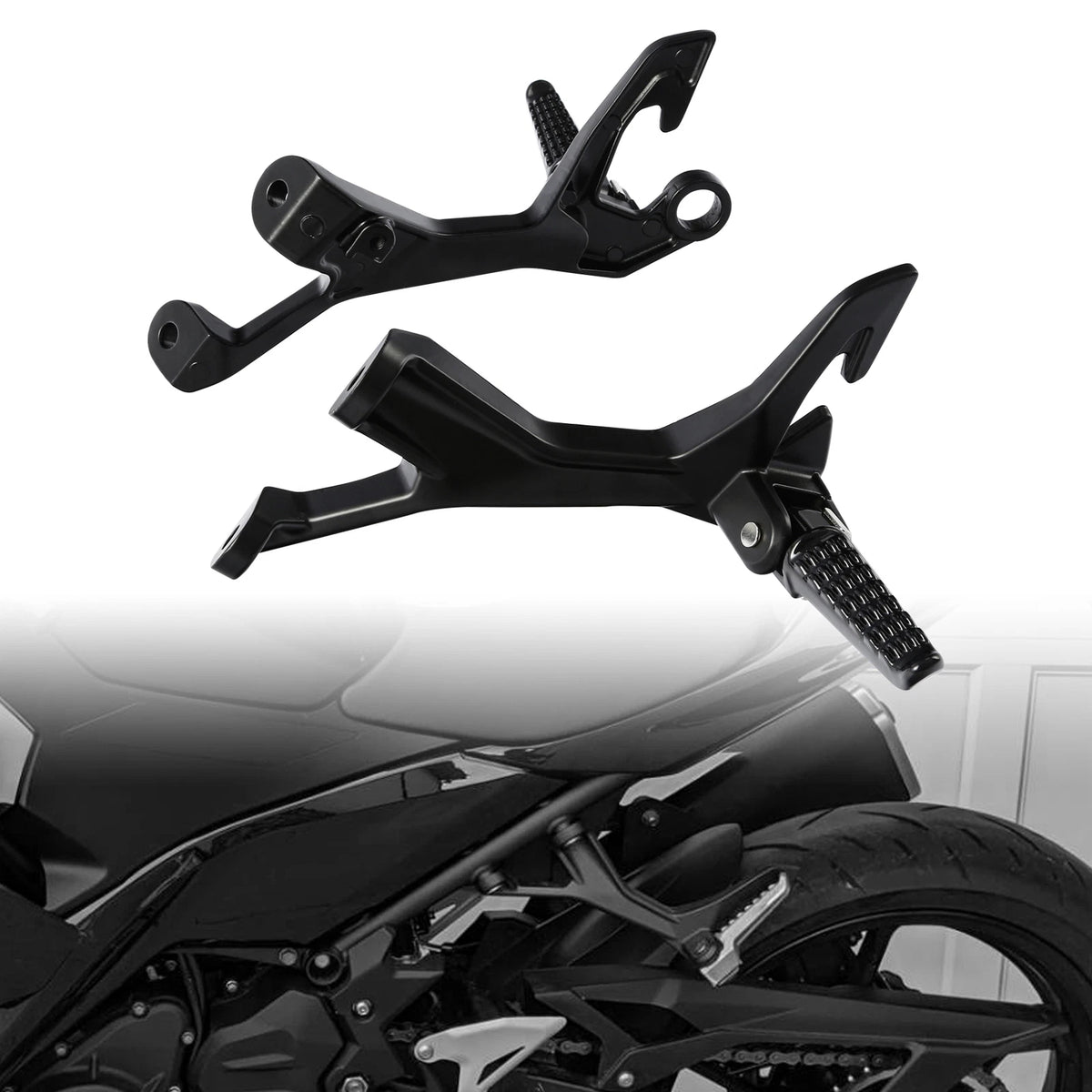 Rear Passenger Footrests Foot Pegs Bracket for Kawasaki Ninja 400 (2018–2024)