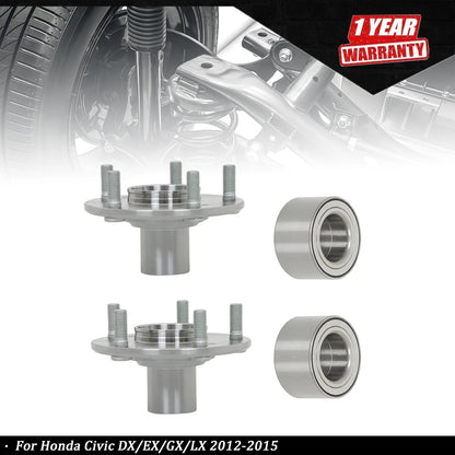 2pc Front Wheel Hub Bearing Kits for Honda Civic (2012–2015) 1.5L 1.8L