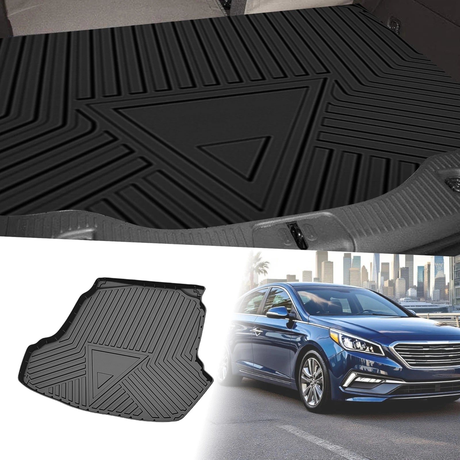 Cargo Liner Rear Trunk Mat TPE Protection for Hyundai Sonata (2015–2019)