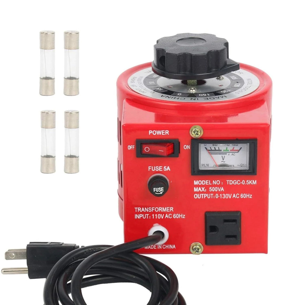 5Amp Variac Variable Transformer for AC Voltage Regulation (500VA, 0-130V)