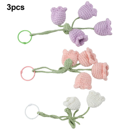 3PCS Unique for lily Of The Valley Rearview Mirror Pendant Handcrafted Car Decor