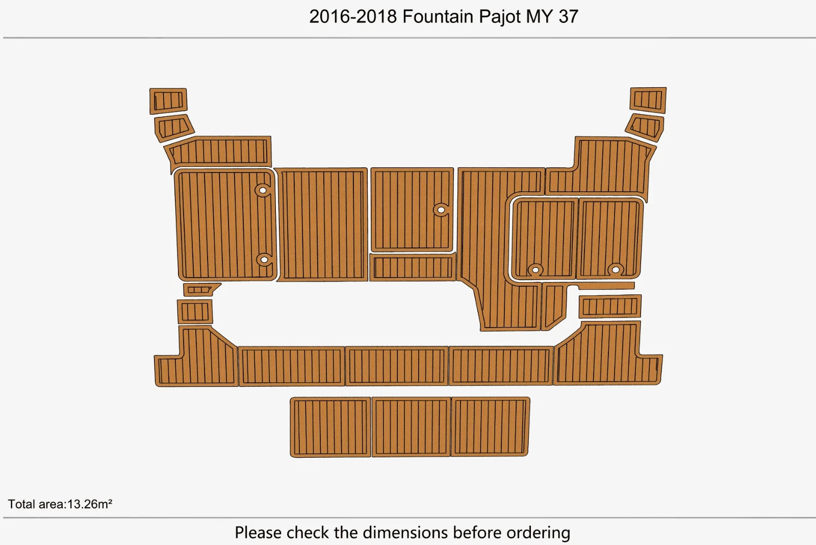 EVA Pads for Fountain 37 Pajot MY (2017) - Foam Teak Deck Flooring Mat