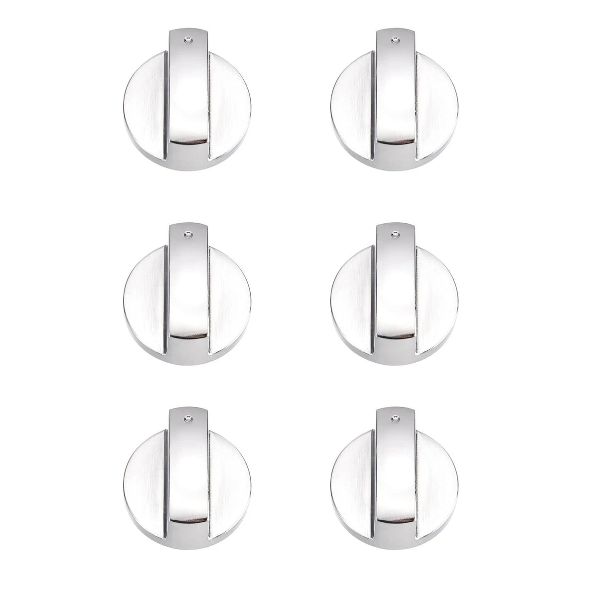 Set of 6 Gas Stove Knobs for Universal Kitchen Hob (8mm D Type)