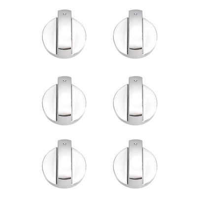 Set of 6 Gas Stove Knobs for Universal Kitchen Hob (8mm D Type)
