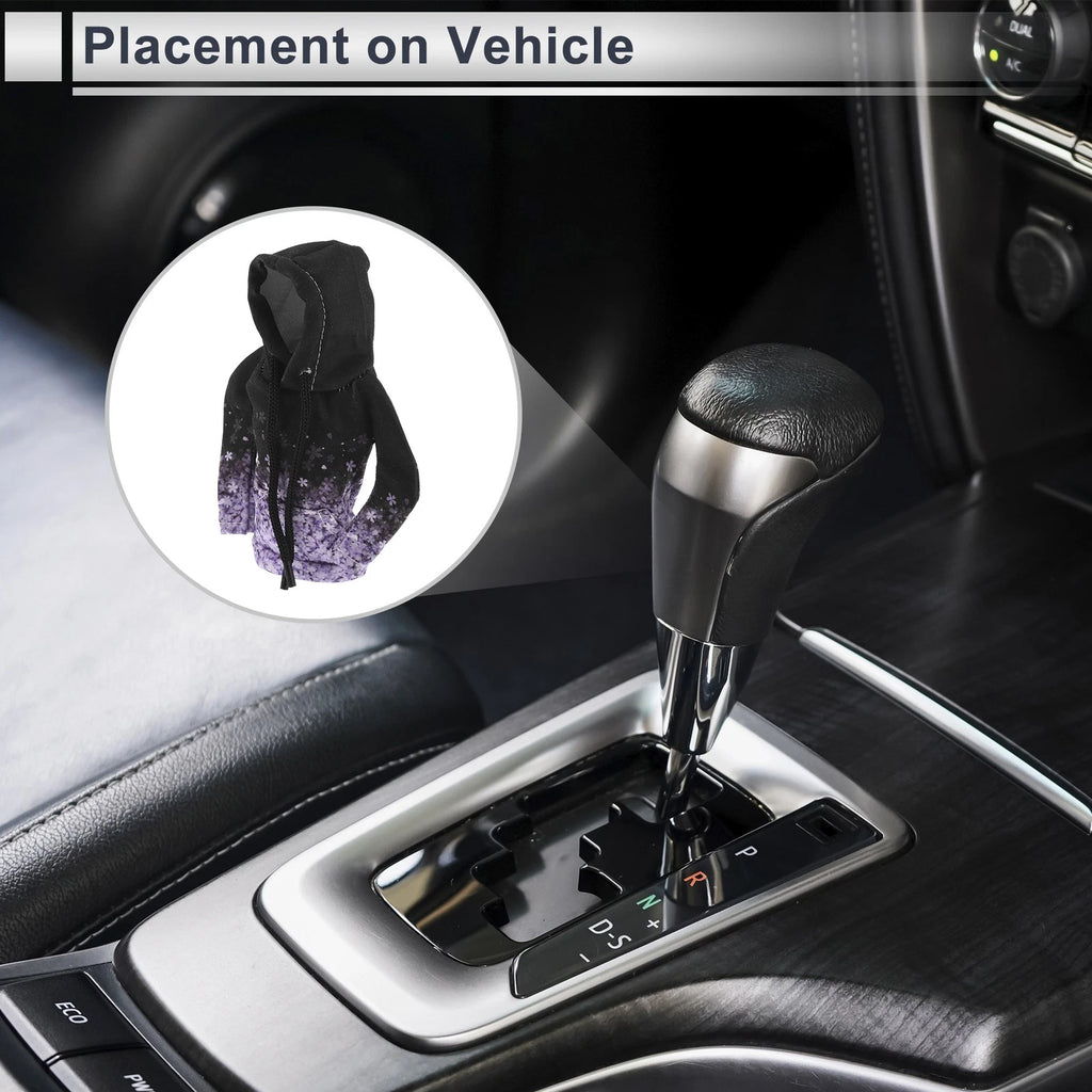 Gear Shift Knob Cover for Car (Black, Light Purple)