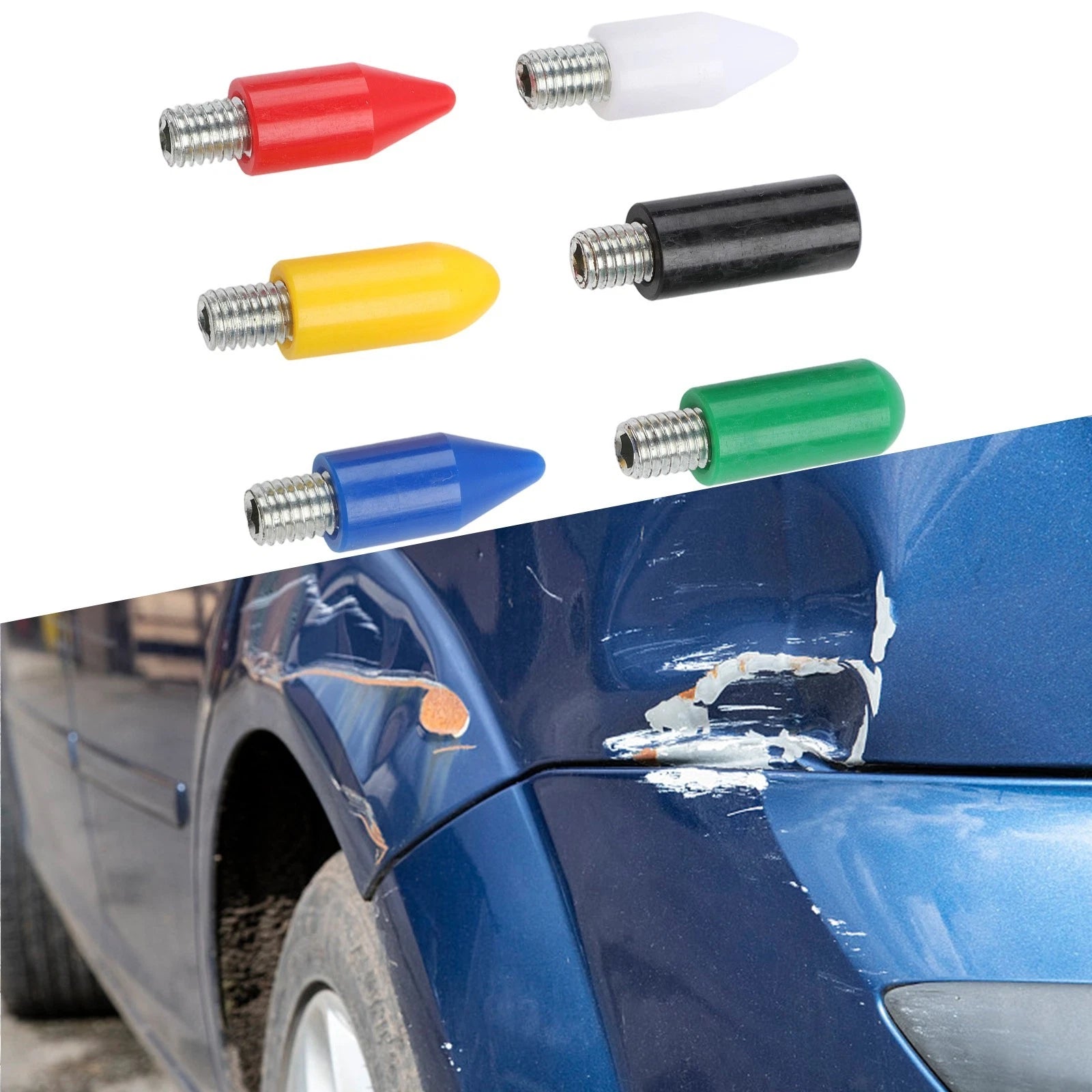 Seamless Car Dent Repair Pen with M8 Head & 6 Replacement Flat Nylon Tips