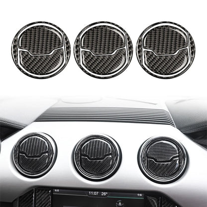Carbon Fiber Interior Vent Spout Frame Trim for Ford Mustang (2015–2019)