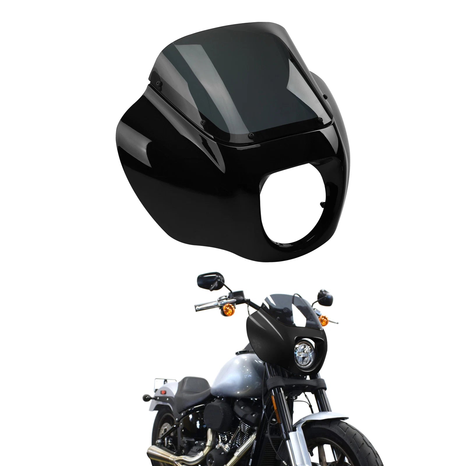Headlight Fairing Windshield Bracket for Harley Softail Low Rider FXLR (2018–2024)