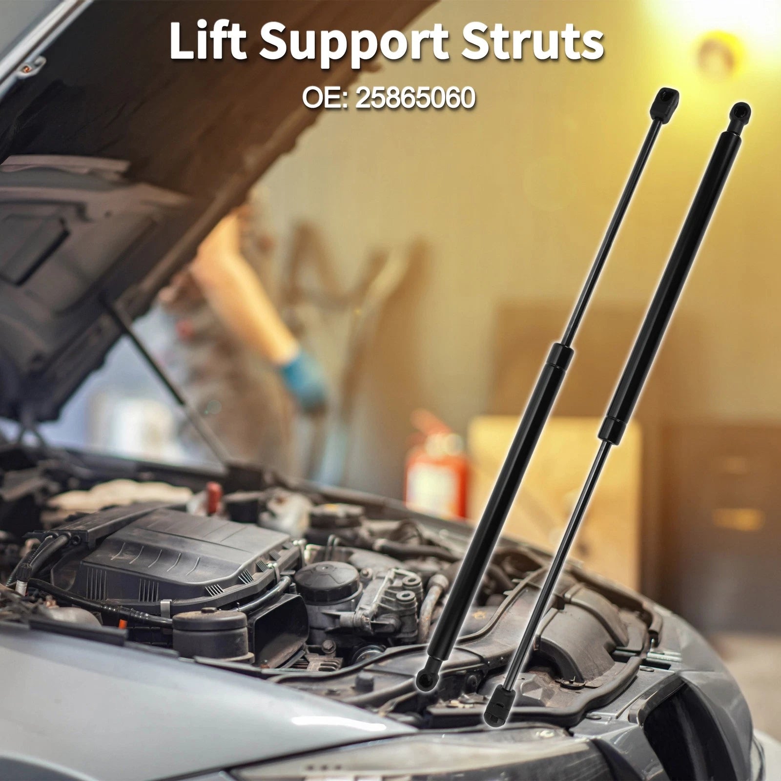 Front Hood Lift Supports Struts Replacement for Chevy Malibu Sedan (2008–2012)