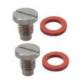 2X Slot Head Drain Fill Plug Screw & Gasket Kit for Yamaha Outboards (Lower Unit)
