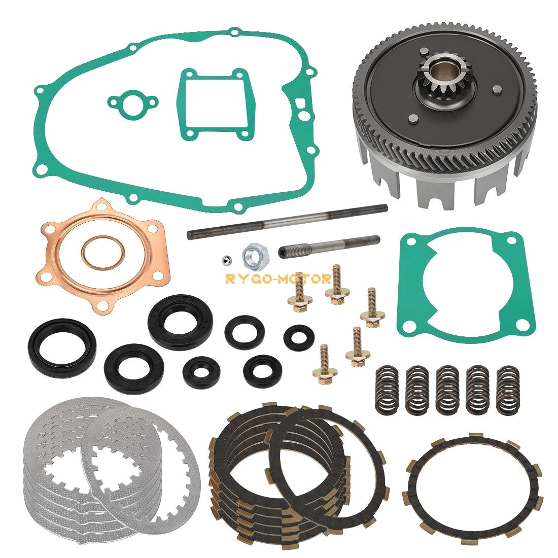 Clutch Basket Gear Friction Steel Plates Push Rod Kit for Yamaha Blaster YFS200 (1988–2006)