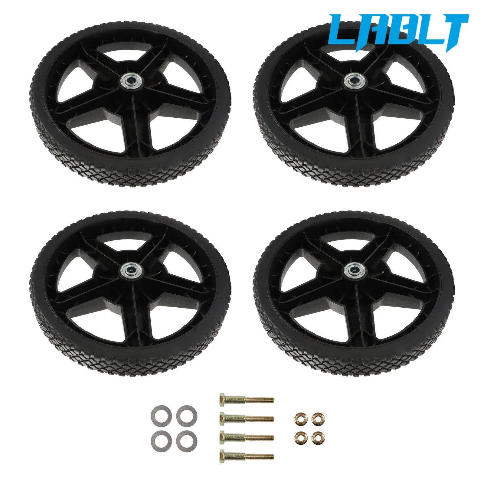 4X 12 Inch Lawn Mower Wheels Kit for Push Mower (LABLT)