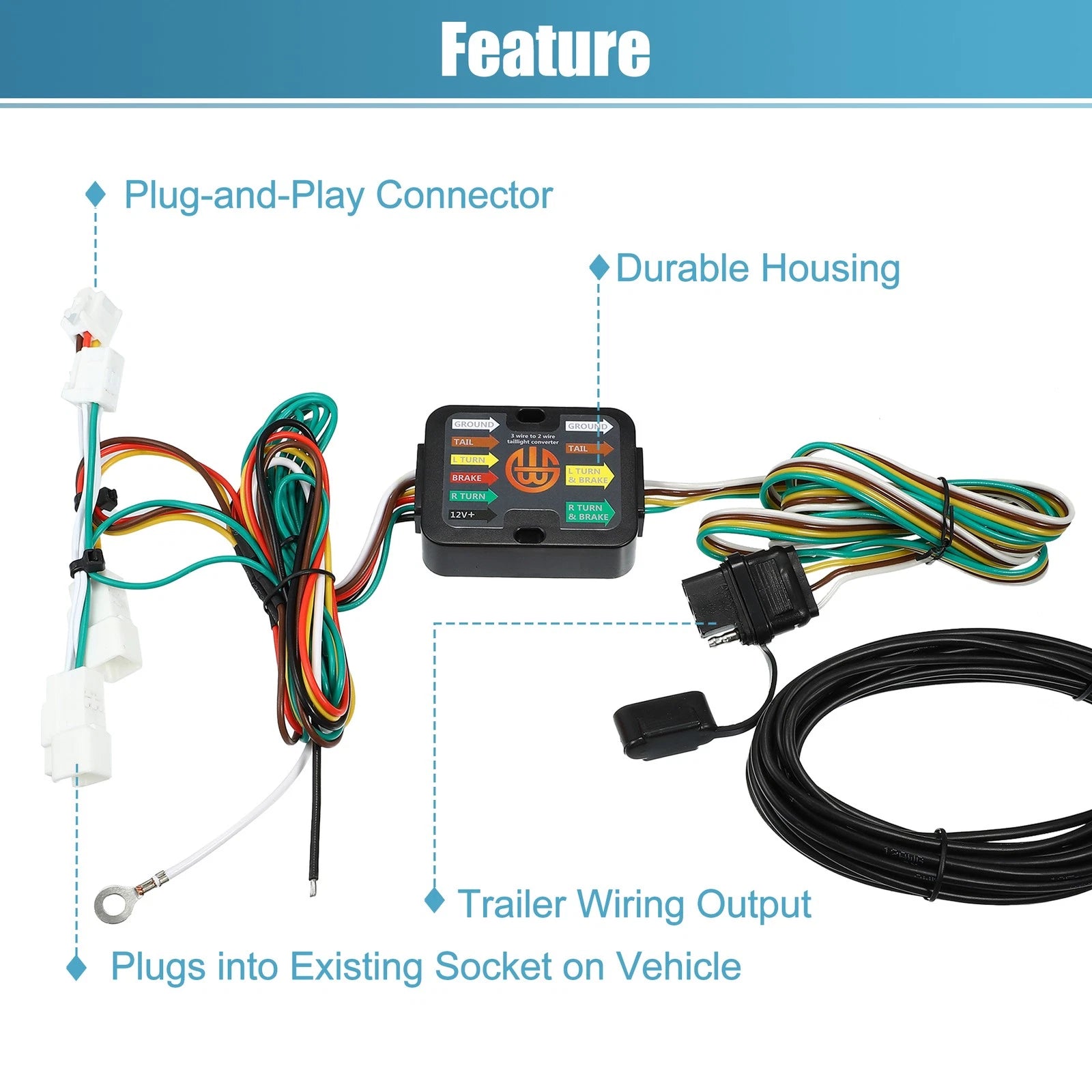 Trailer Wiring Harness 4-Pin Set for Toyota Avalon RAV4 (2013–2018)