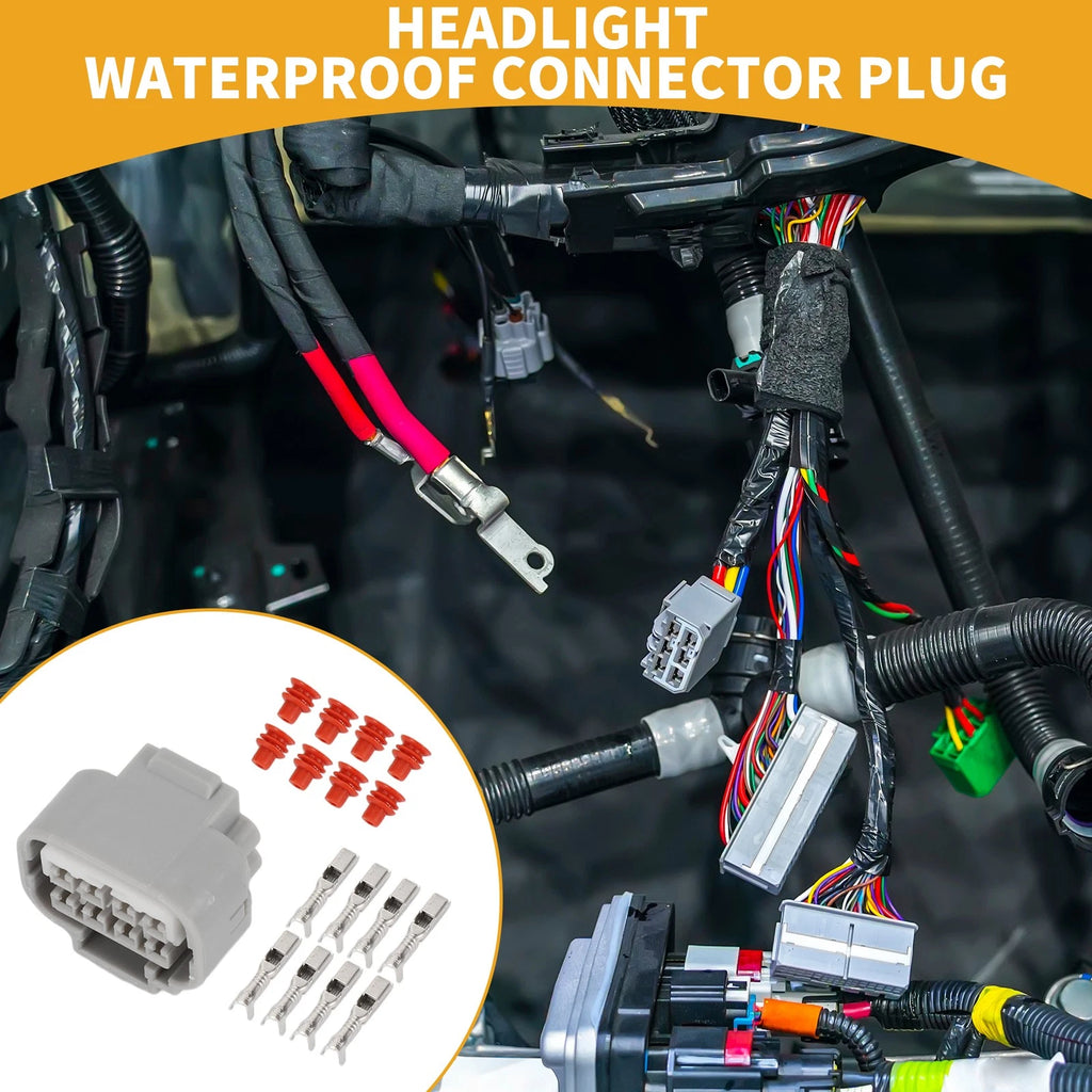 Headlight Waterproof Connector Plug Female Wire Terminal for Toyota (2005–2015)