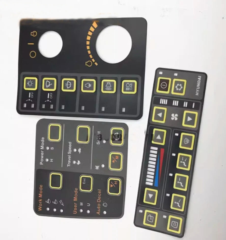 Instrument Control Panel Sticker for Hyundai Excavator (2007–2015)