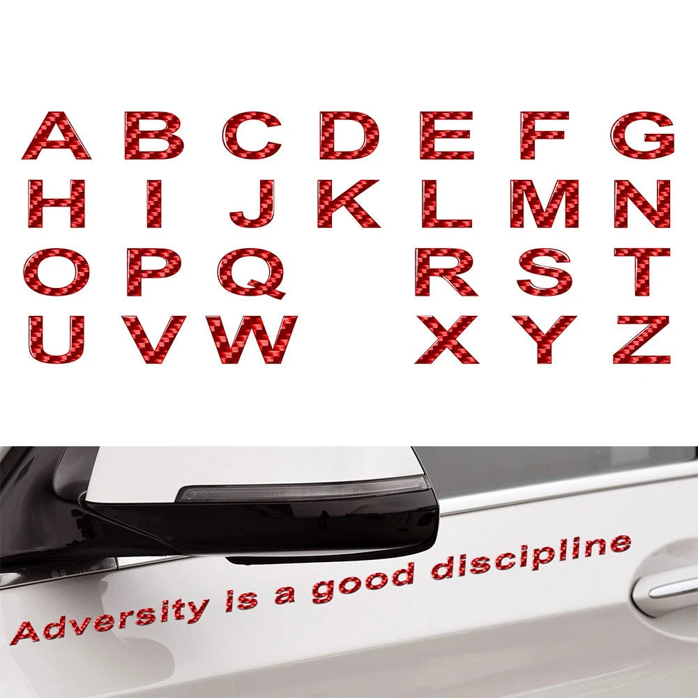 Window Door Wall Badge Emblem Decal for Car (Carbon Red)