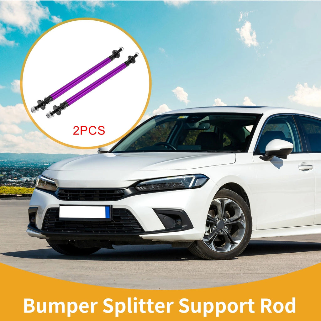 2X Adjustable Front Bumper Lip Splitter Strut Support Bars for Universal