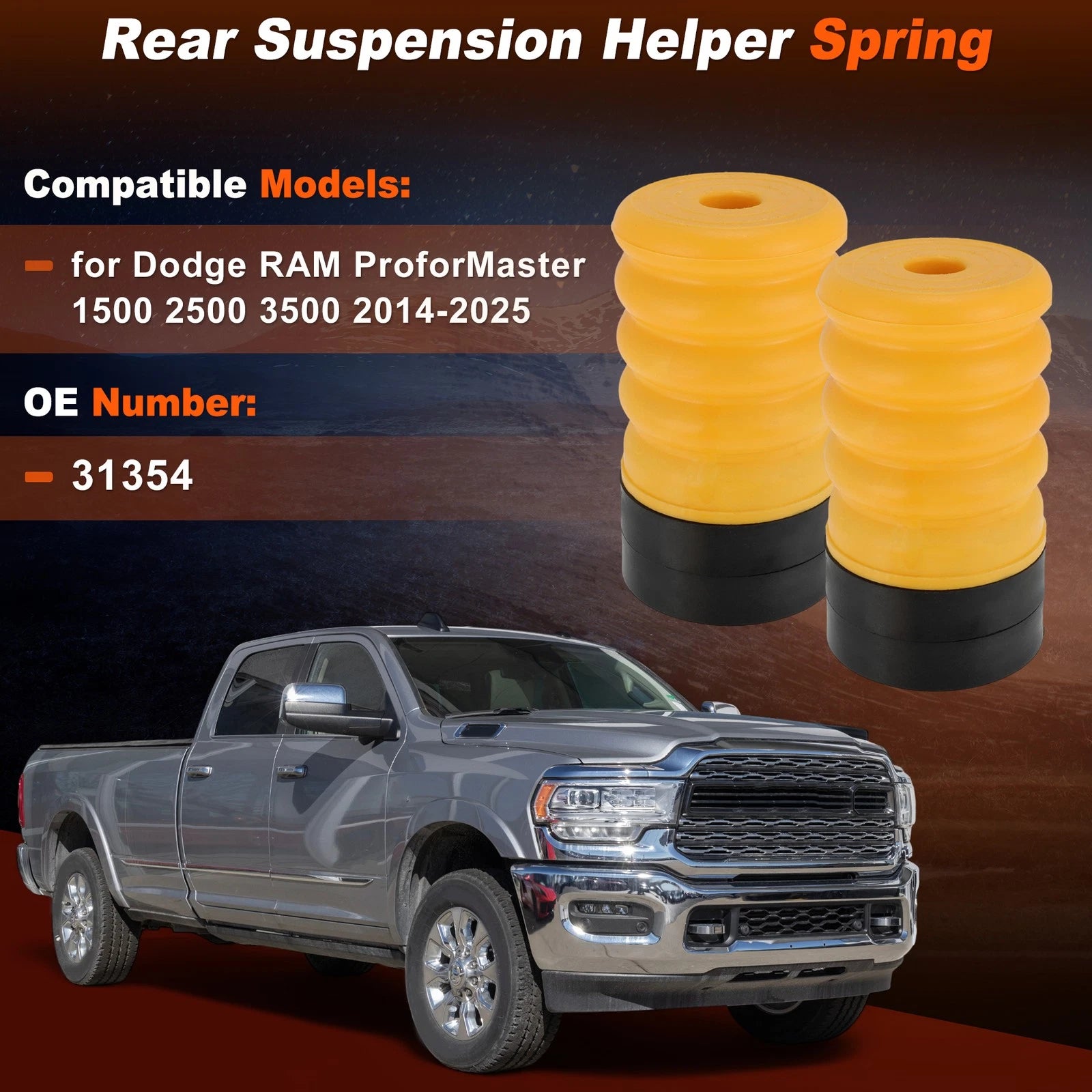 Rear Suspension Helper Spring Kit for Dodge Ram ProMaster 1500 2500 3500 (2014–2021)