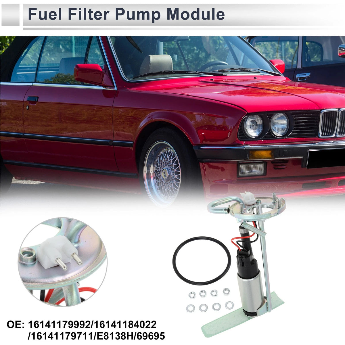 Fuel Pump Assembly Replacement for BMW 318i 325 325i (1988–1993) 1.8L 2.5L 2.7L