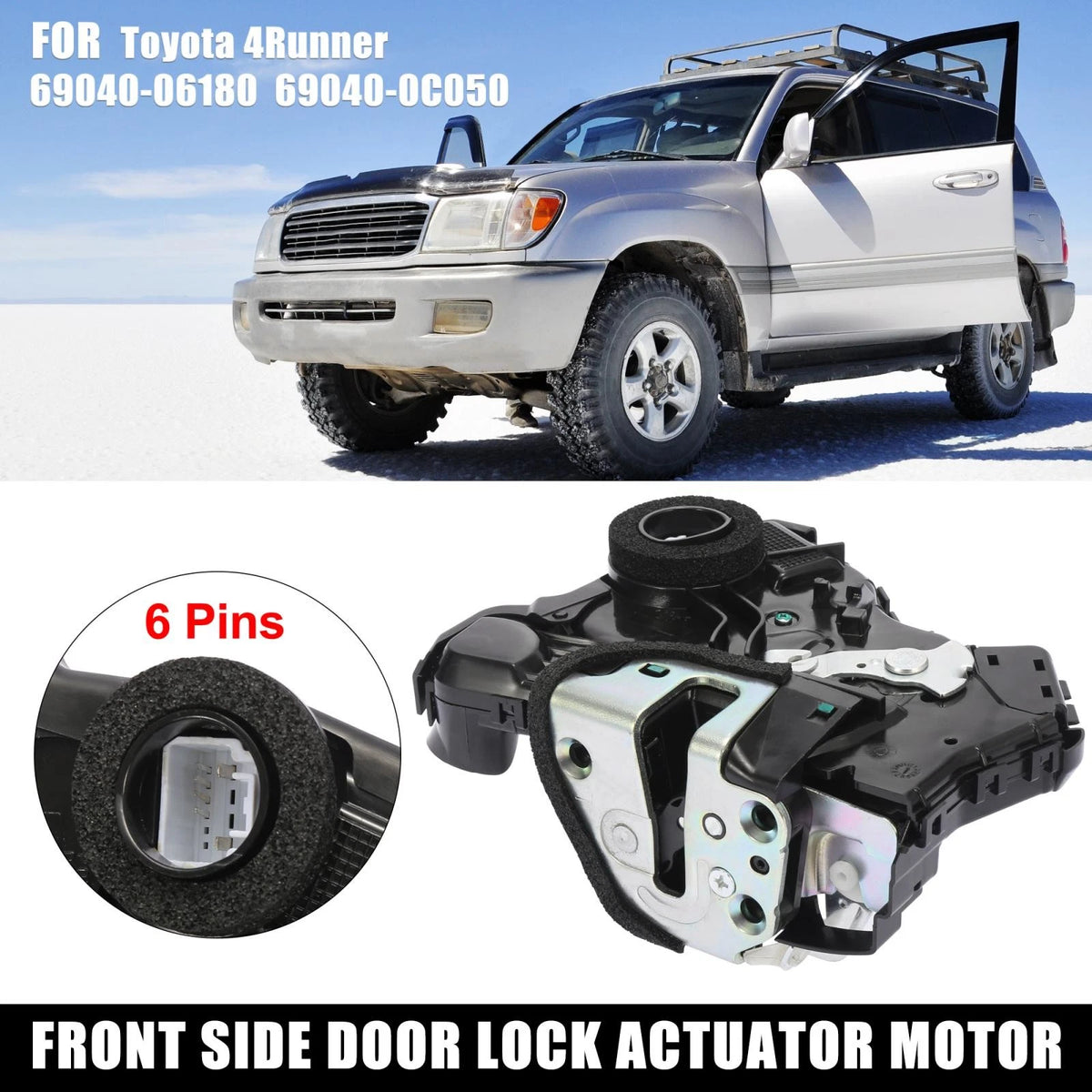 Front Left Door Lock Actuator Motor Replacement for Toyota 4Runner (2010–2024)