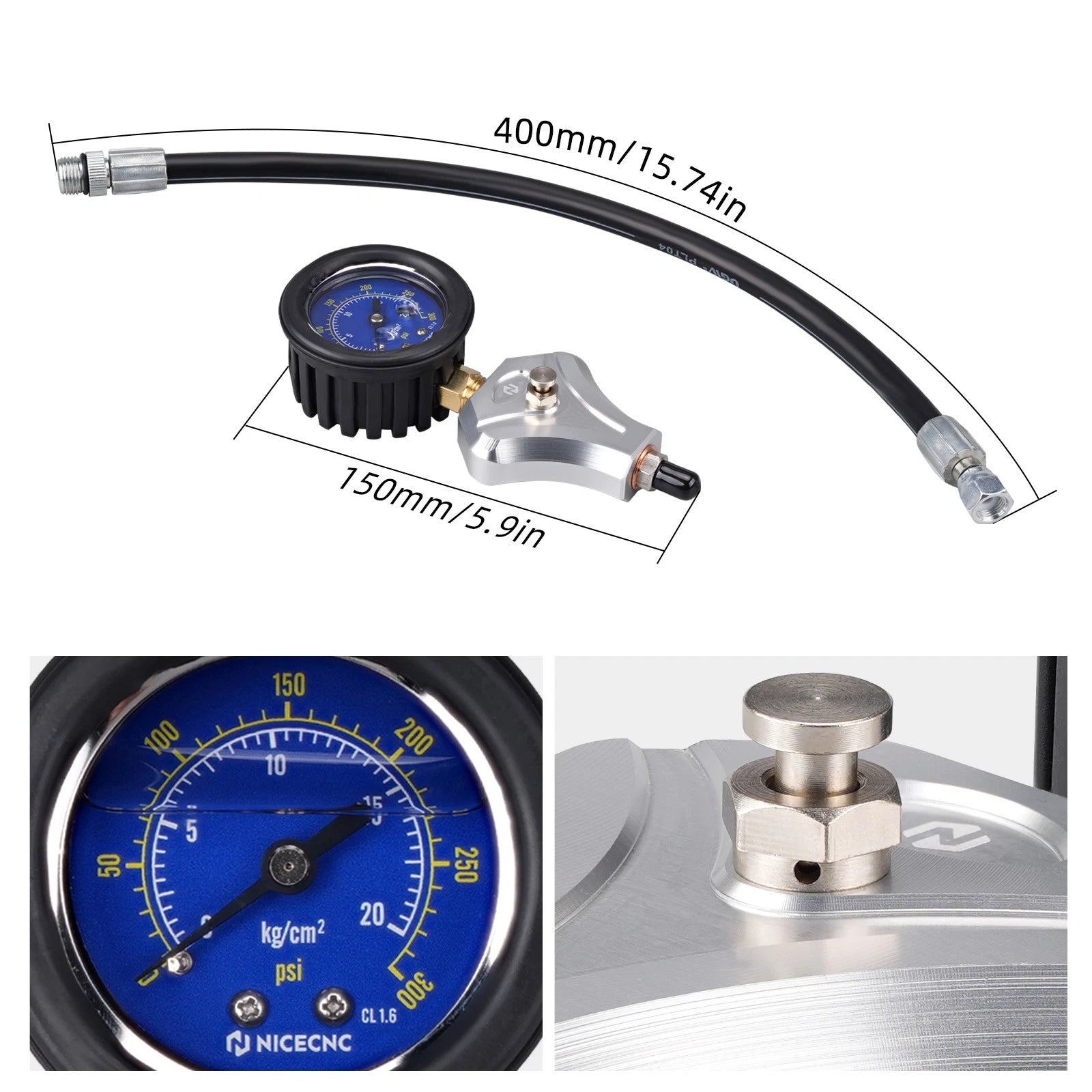 Engine Cylinder Compression Gauge Tester for 2-Stroke and 4-Stroke Engines