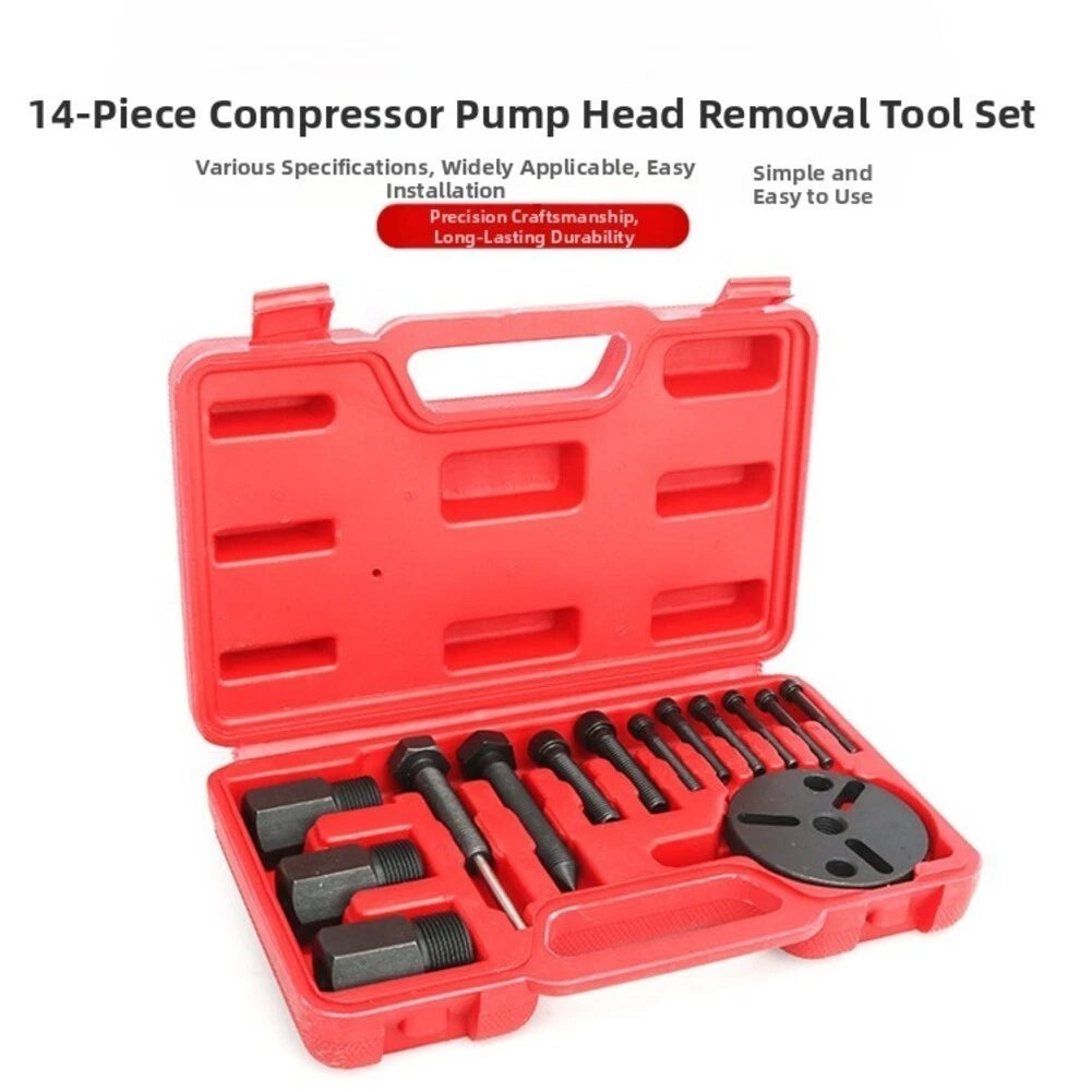 14-Piece AC Compressor Service Tool Kit for Domestic and Import Vehicles