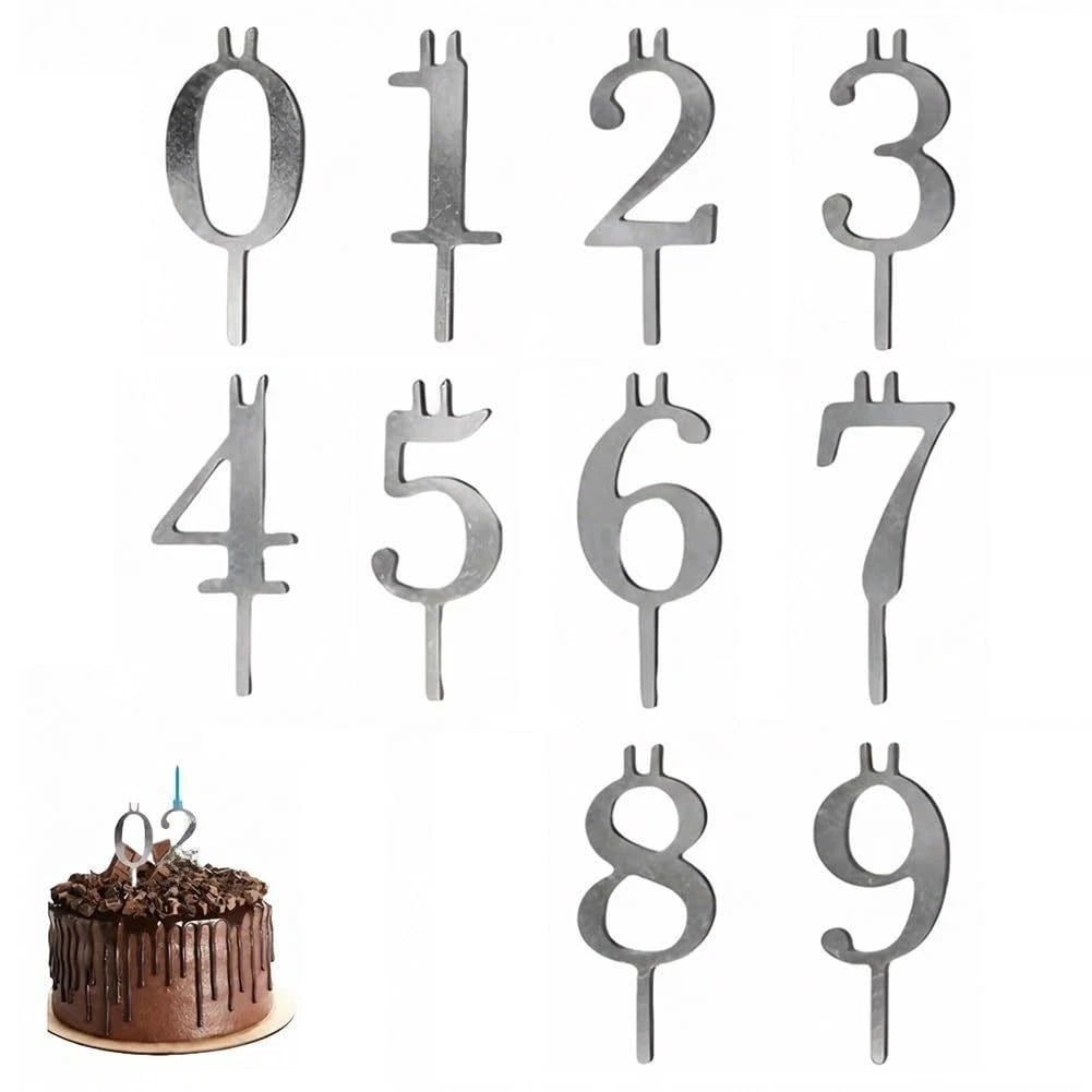 Set of 4 Birthday Number Candle Holders for Age Celebration