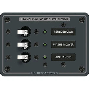 AC 3 Position Toggle Circuit Breaker Panel for Blue Sea 8058
