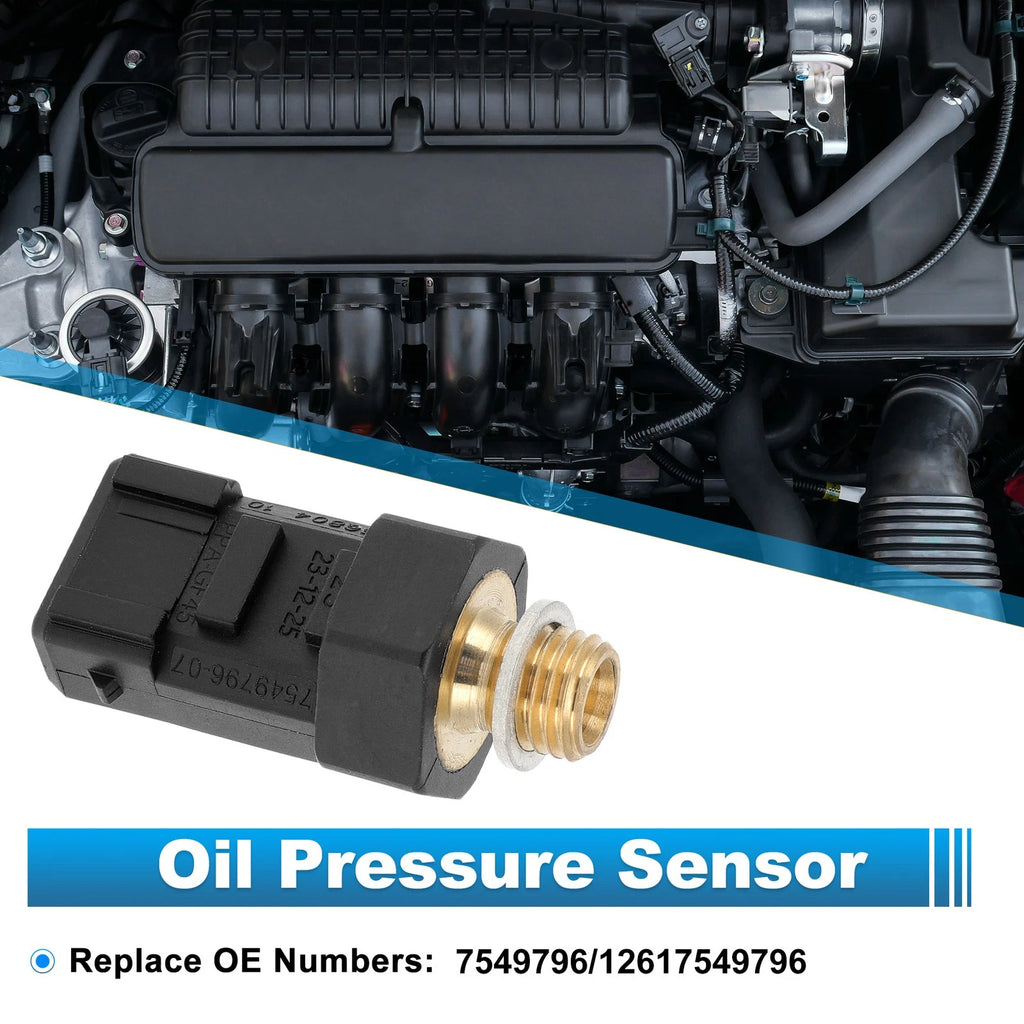 Oil Pressure Sensor 7549796 for BMW E60 E61 E63 E64 E81 E83 E87 E88 E90 E91 E92 (2001–2013)