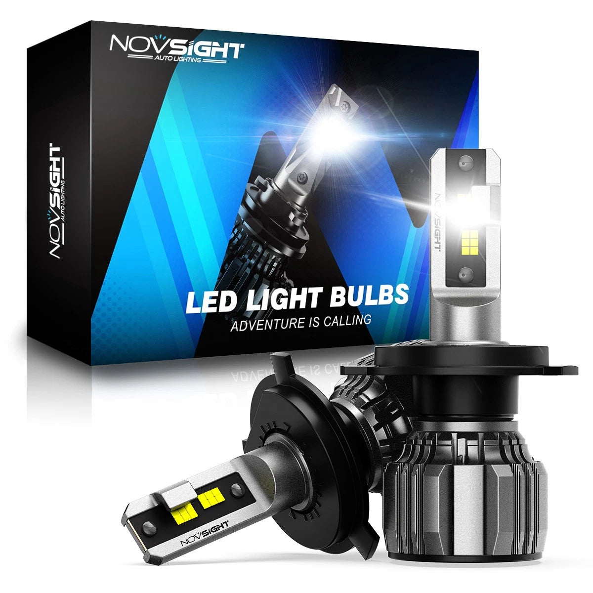 2X H4 9003 HB2 LED Headlight Bulbs for NOVSIGHT (6500K)