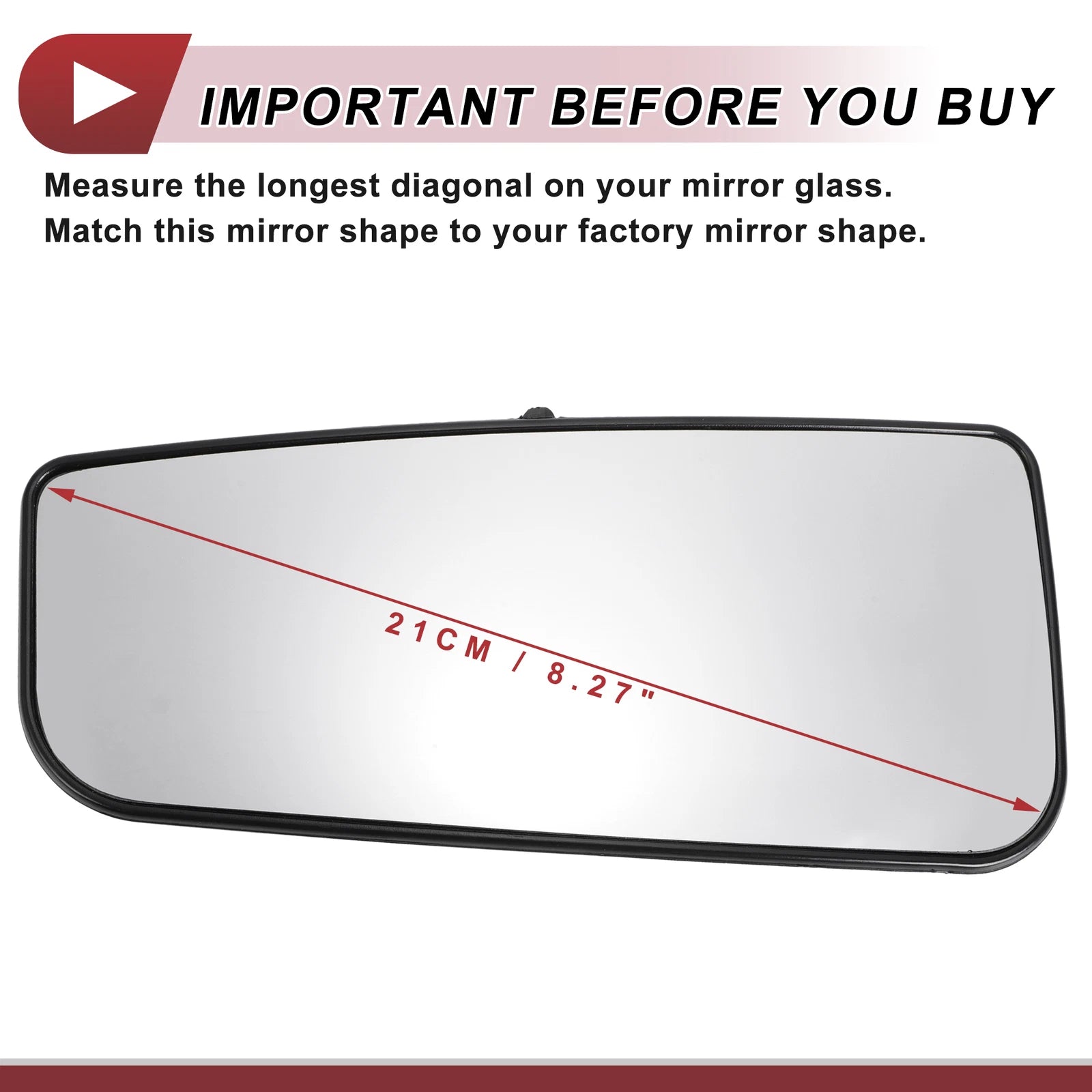 Left Driver Side Lower Mirror Glass Replacement for Ford F150 (2015–2023)