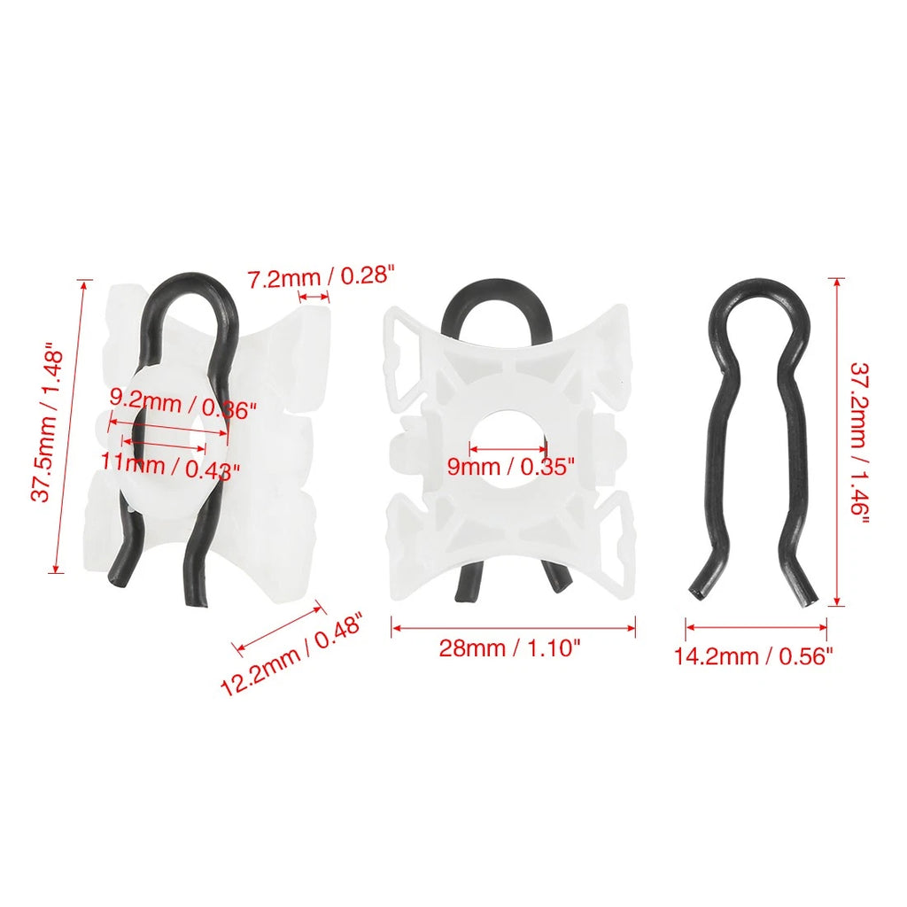 Sliding Window Regulator Pivot Clips 11mm Replacement Set for BMW E32 (1989–1994)